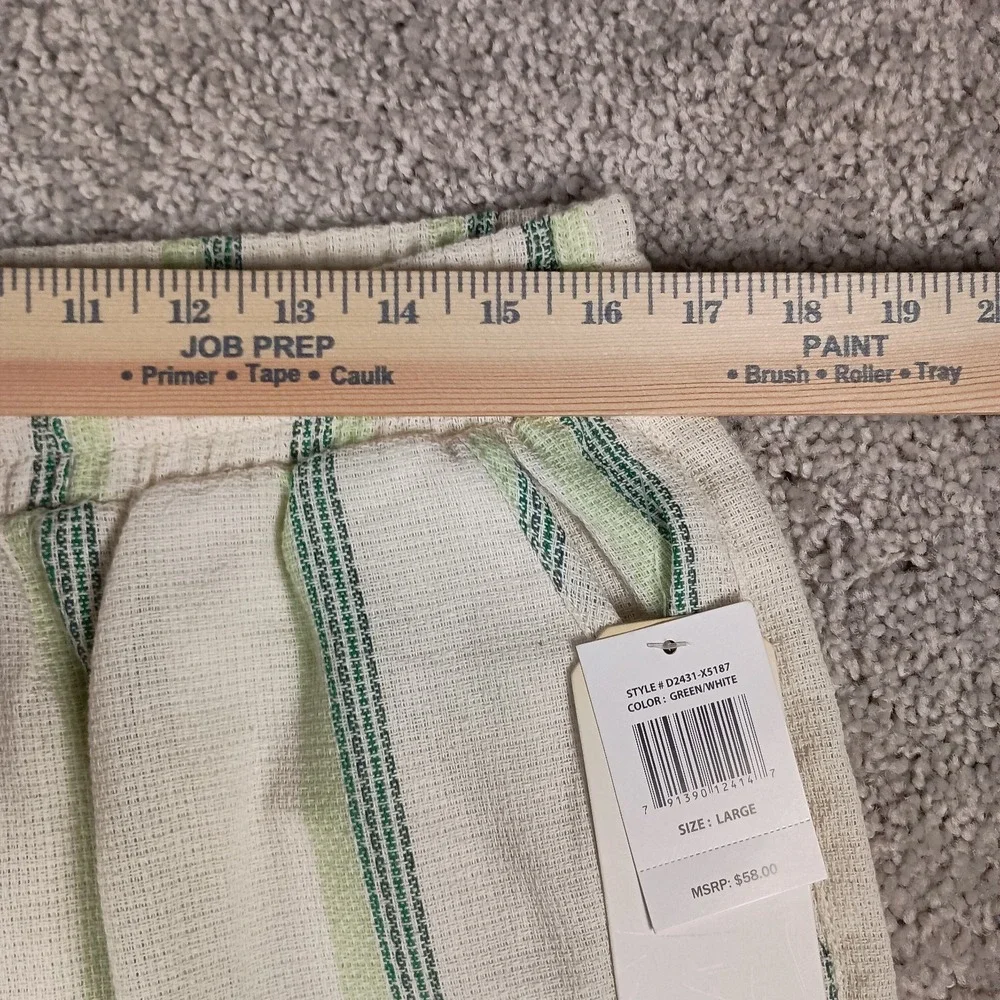 New Malibu by Drill Clothing Co. Striped Linen-Look Beach Shorts Mens Large NWT